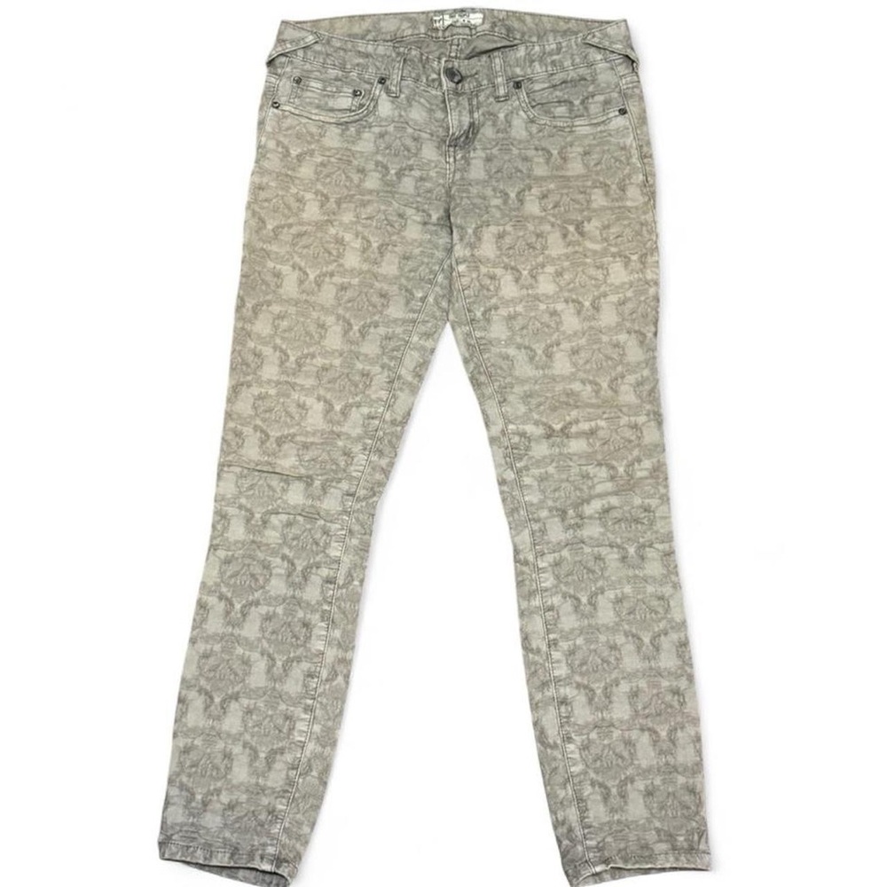 Free People Jacquard Skinny Textured Jeans Size 26